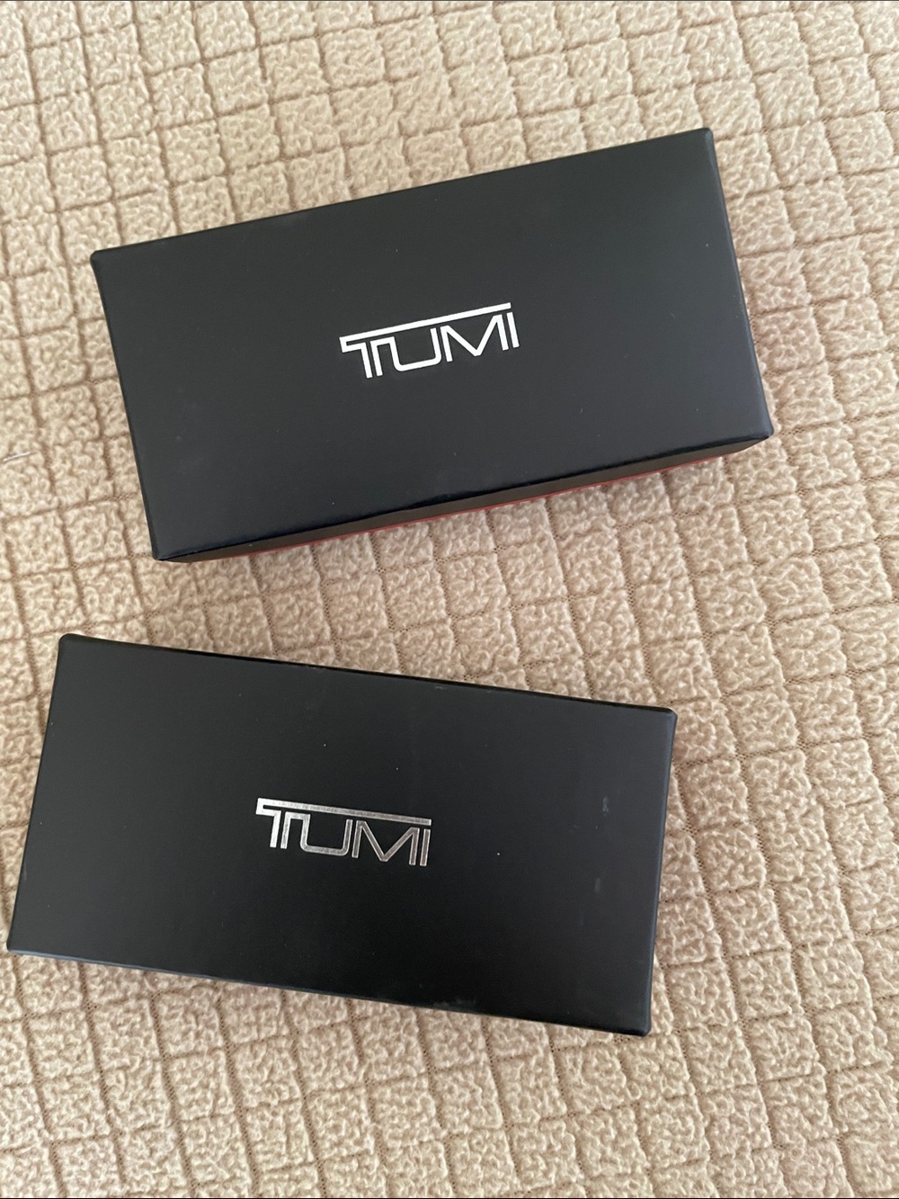 Tumi Black Money Clip Gift Boxes with Silver Logo